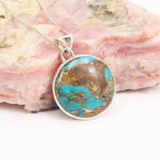 Sterling, Turquoise, turquoisependant, gemstonenecklace