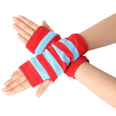 stripedknitarmwarmerwomenmenthumbhole, Striped, knit, Gloves