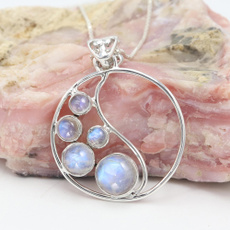 Sterling, Moonstone, handmadependant, June