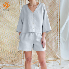vnecktshirt, Summer, shortsset, Fashion