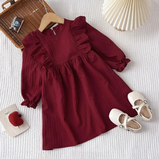 girls dress, レースモチーフ, Long Sleeve, kidsdres