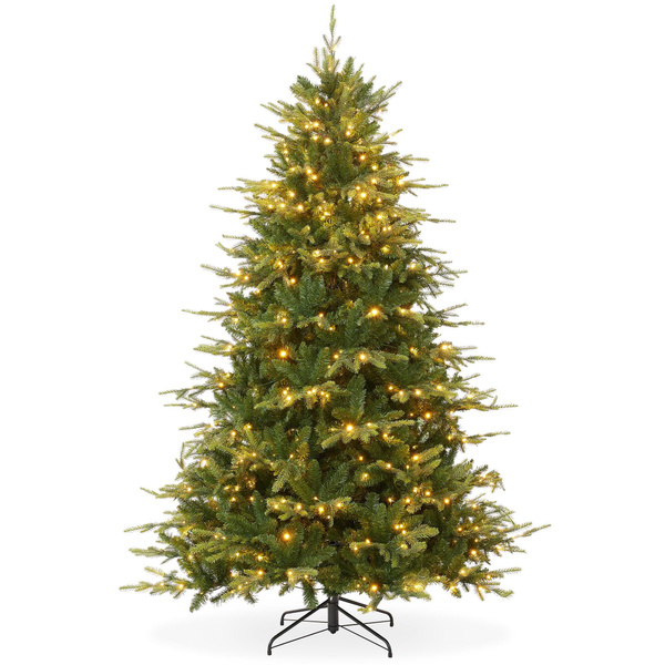 7.5FT Pre-Lit Aspen Fir Green Artificial Christmas Tree with Stand | Wish