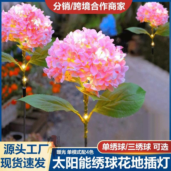 Solar Powered Hydrangea Lights - Waterproof Outdoor Garden Decor with ...