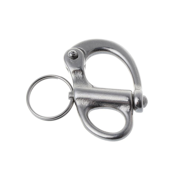 Spring Fixed Eye Stainless Steel Shackle Fixed Eye Snap Hook Rigging Sailing Fixed Bail ...
